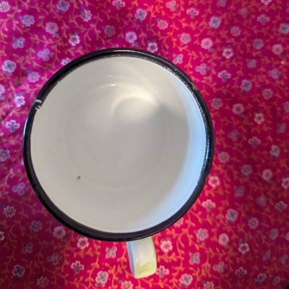 Vintage Enameled Metal Cup Mug Apple Fruit MCM Cottage Core Rustic - Picture 4 of 7